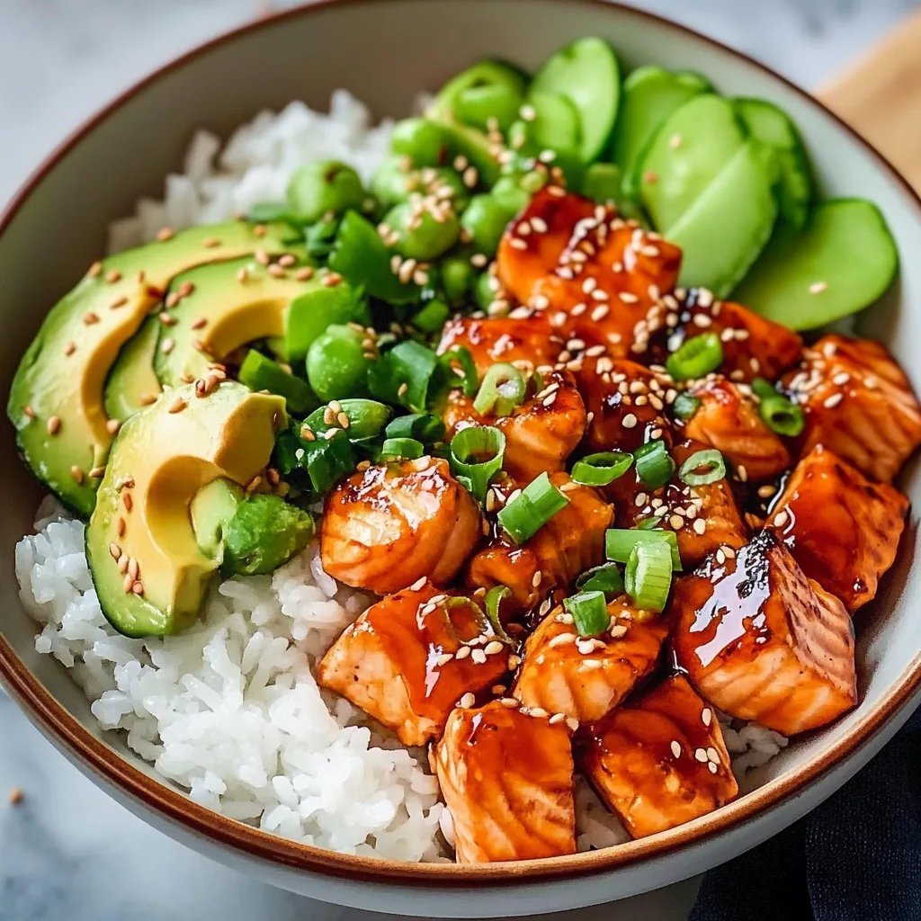 Honey Sriracha Salmon Bowls
