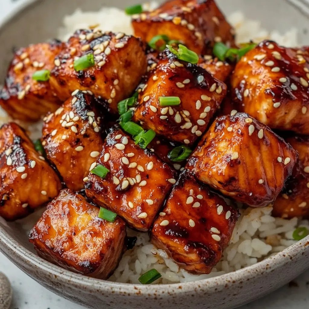 Crispy Honey Garlic Salmon Bites
