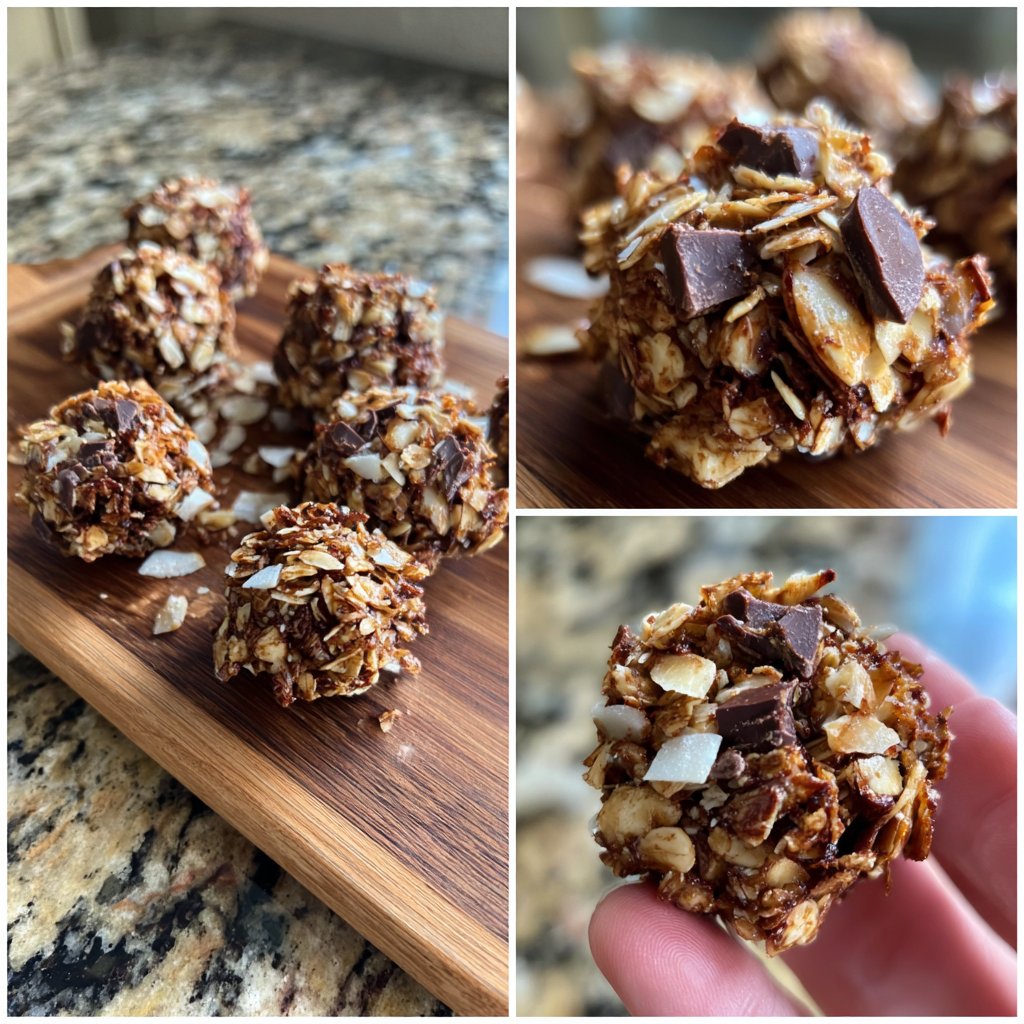 Chocolate Almond Coconut Granola Bites