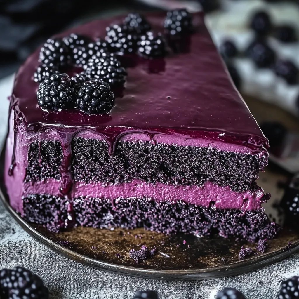 Decadent Blackberry Velvet Gothic Cake