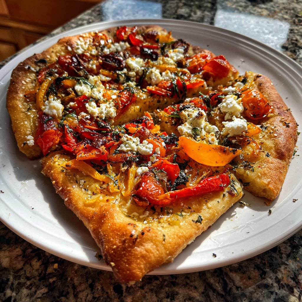 Baked Mediterranean Veggie Flatbread