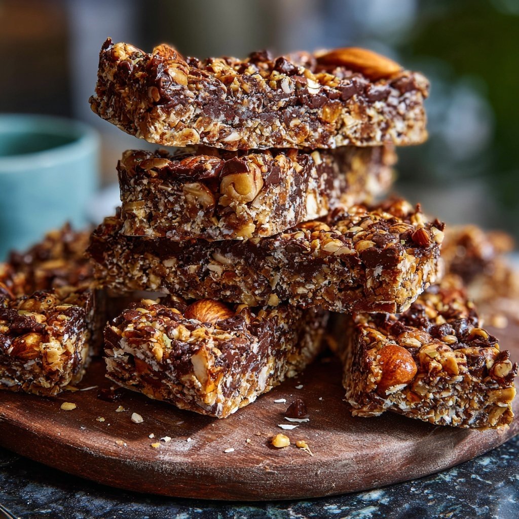 Chocolate Almond Coconut Energy Bars