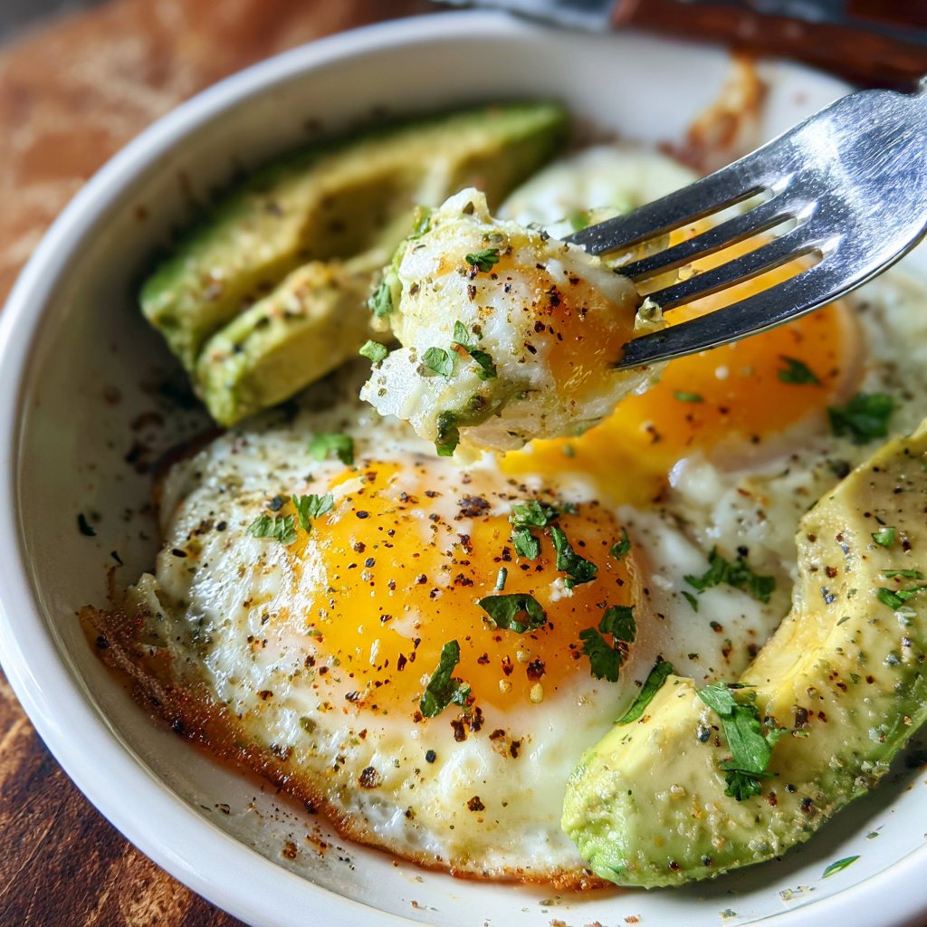 Keto Breakfast Egg And Avocado Bowl