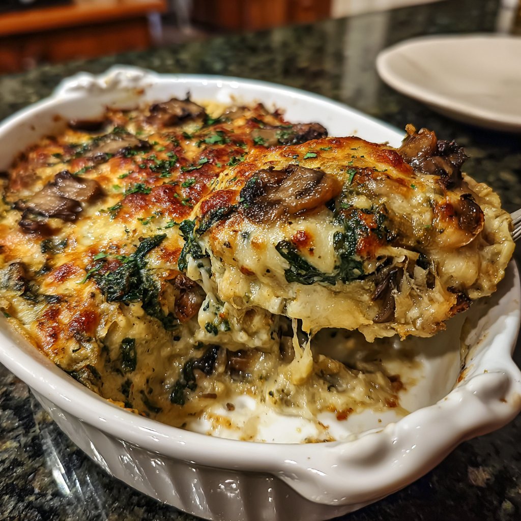 Sunday Spinach Mushroom Bake