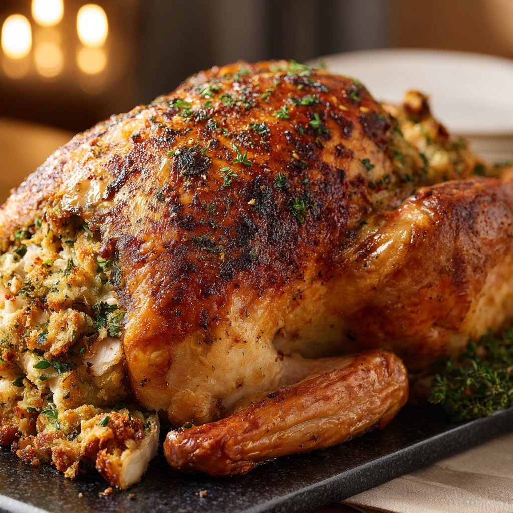 Seasonal & Festive Thanksgiving Herb Stuffed Turkey