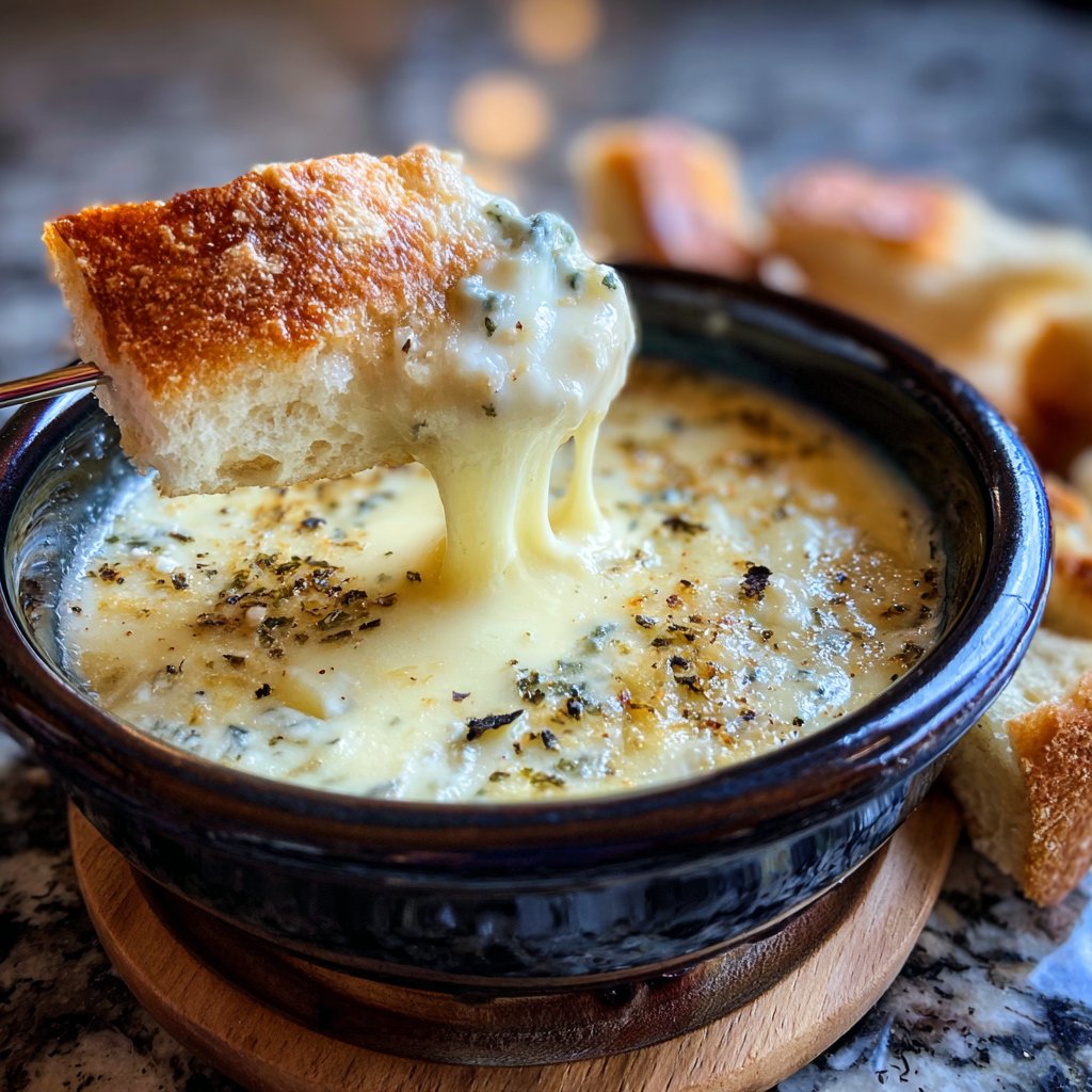 Fondue with Mild Blue Cheese