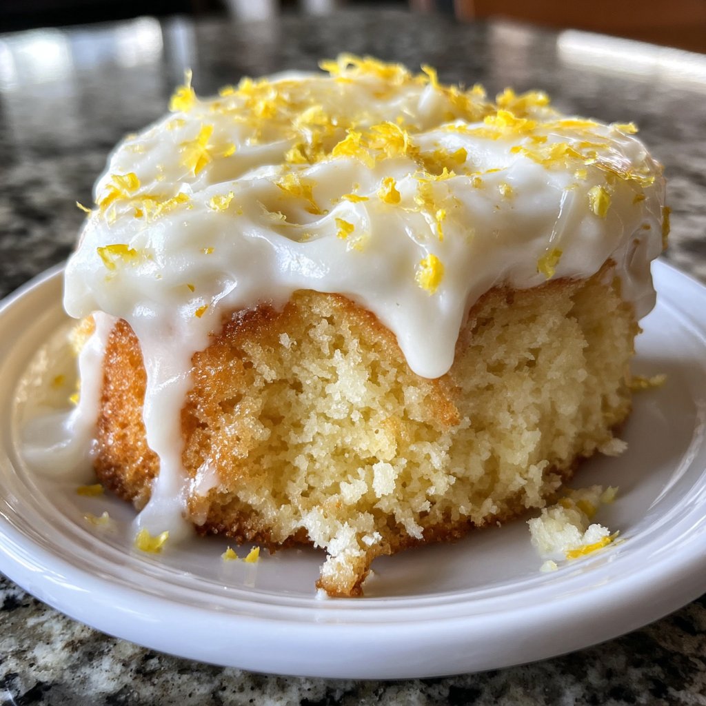 Mini Heart Cake with Lemon Frosting